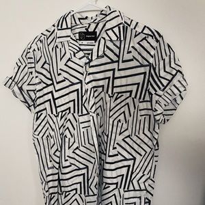 “Original Use” geometric, short sleeve button up